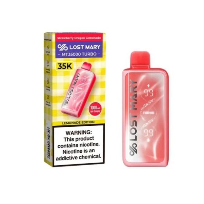 Picture of LOSTMARY TURBO DISPOSABLE MT35000 5CT - STRAWBERRY DRAGON LEMONADE