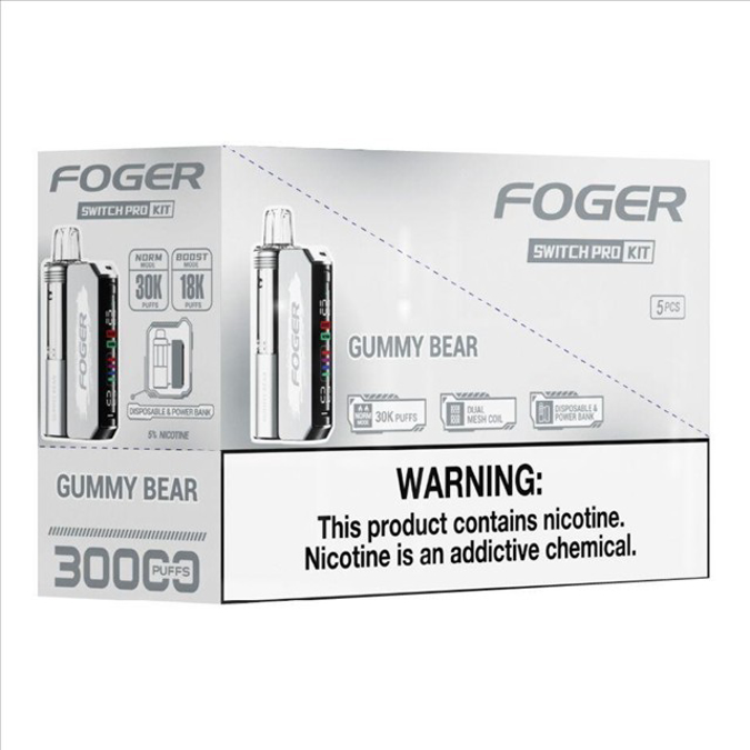 Picture of Foger Disposable kit Switch Pro 30,000 Puffs 5ct/bx - Gummy Bear