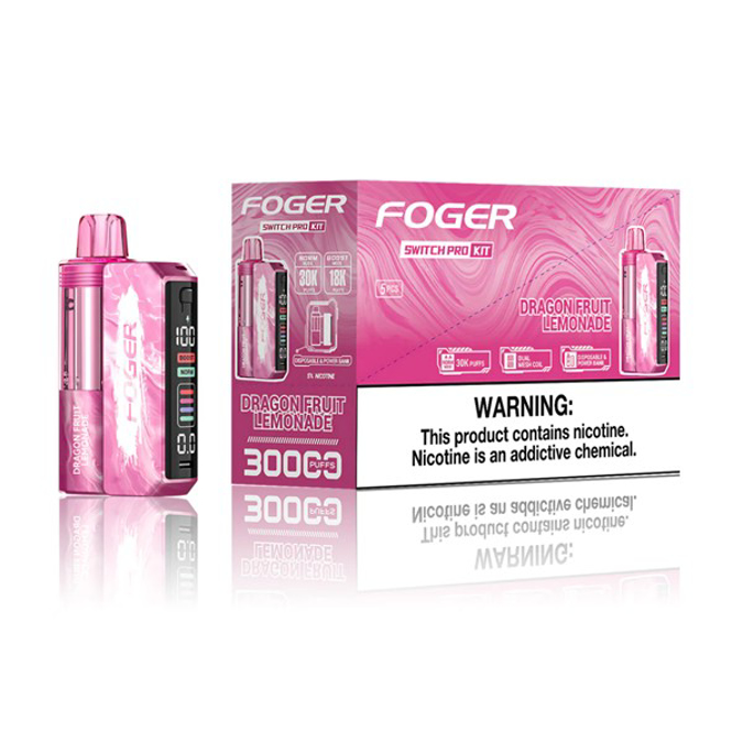 Picture of Foger Disposable kit Switch Pro 30 000 Puffs 5ct/bx - DRAGON FRUIT LEMONADE