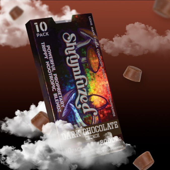 Picture of SHRUMFUZED CHOCOLATES 1000MG 10CT - DARK CHOCOLATE CRUNCH