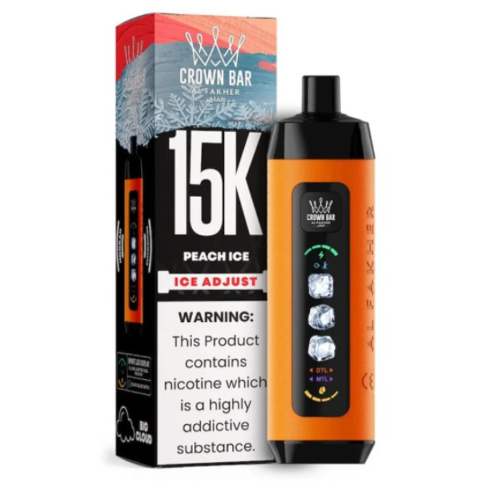 Picture of CROWN BAR DISPOSABLE 15K PUFFS 5CT - PEACH ICE