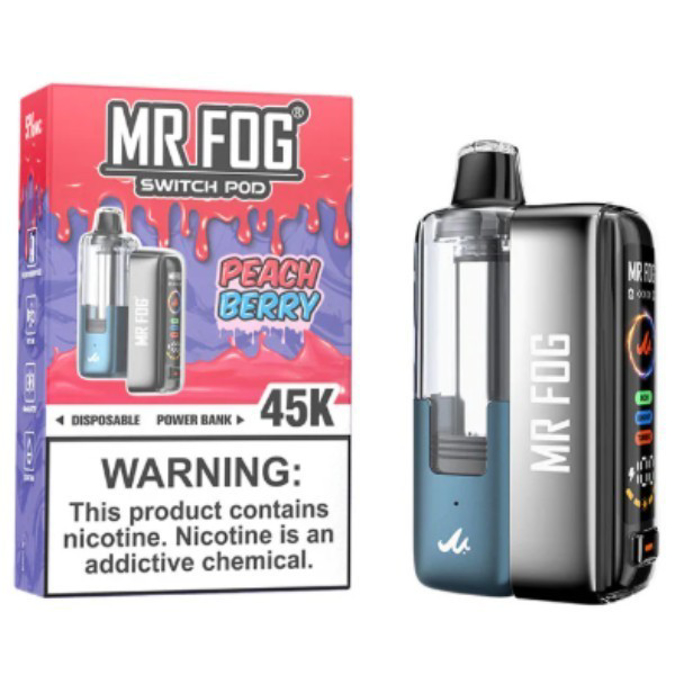 Picture of MR FOG DISPOSABLE KIT 45K PUFF 5CT/BOX - PEACH BERRY