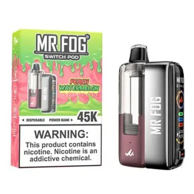 Picture of MR FOG DISPOSABLE KIT 45K PUFF 5CT/BOX - PEACH WATERMELON