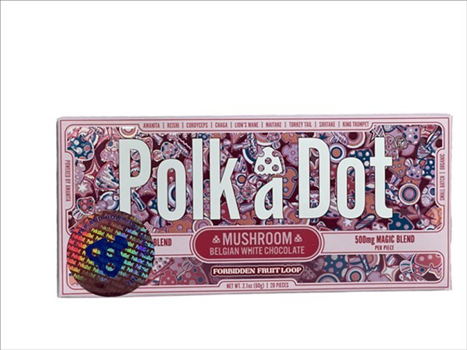 Picture of POLKADOT MAGIC MUSHROOM CHOCOLATE 60GM 1CT - FORBIDDEN FRUITLOOP