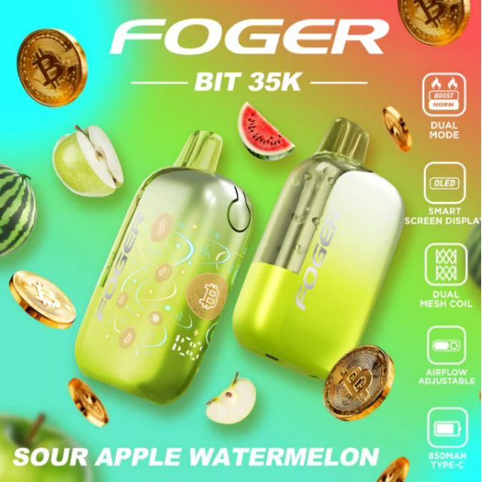 Picture of Foger Disposable BIT 35 000 Puffs 5ct/bx - SOUR APPLE WATERMELON