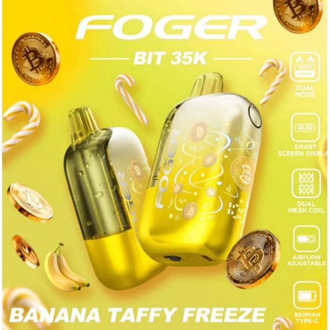 Picture of Foger Disposable BIT 35 000 Puffs 5ct/bx - BANANA TAFFY FREEZE