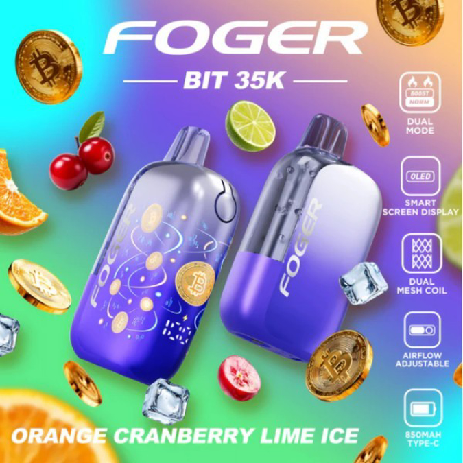 Picture of Foger Disposable BIT 35 000 Puffs 5ct/bx - ORANGE CRANBERRY LIME ICE