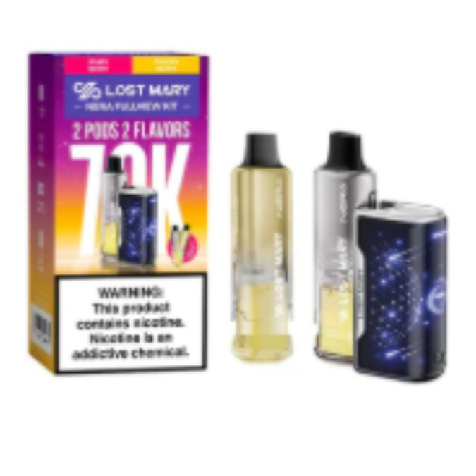 Picture of LOST MARY NERA DISPOSABLE KIT 2PODS 70K PUFF 5CT/BOX - SCARY BERRY/GOLDEN BERRY