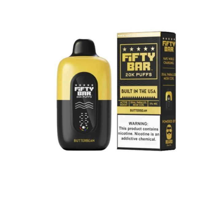 Picture of FIFTY BAR DISPOSABLE 20KPUFFS 5CT/BX - BUTTERBEAN