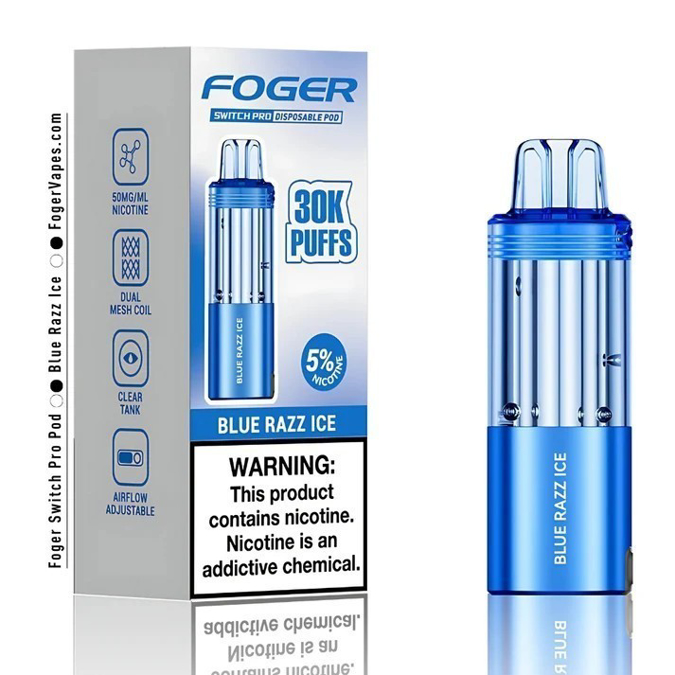 Picture of Foger Disposible Pod Switch Pro 30 000 Puffs 5ct/bx - Blue Razz Ice