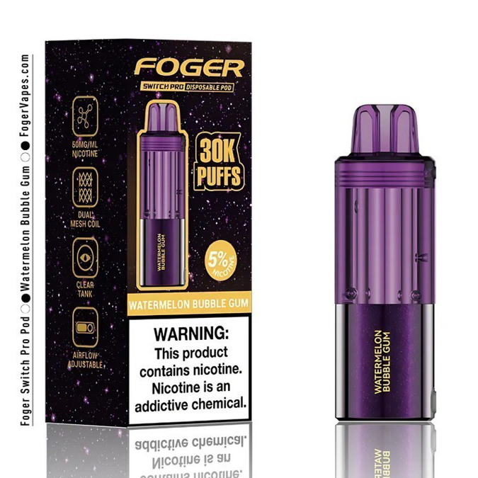 Picture of Foger Disposible Pod Switch Pro 30 000 Puffs 5ct/bx - WATERMELON BUBBLE GUM