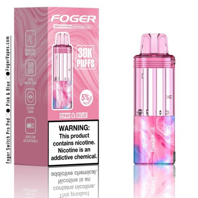Picture of Foger Disposible Pod Switch Pro 30 000 Puffs 5ct/bx - Pink and Blue