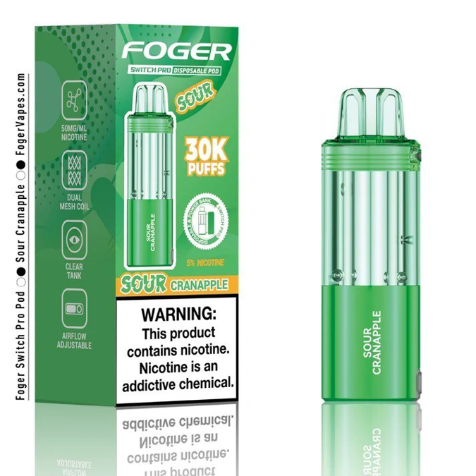 Picture of Foger Disposible Pod Switch Pro 30000 Puffs 5ct/bx - Sour Cranapple
