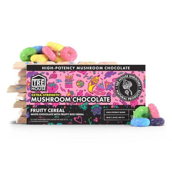 Picture of TRE HOUSE MUSHROOM CHOCOLATE 50GM 15CT/BAR - FRUITY CEREAL