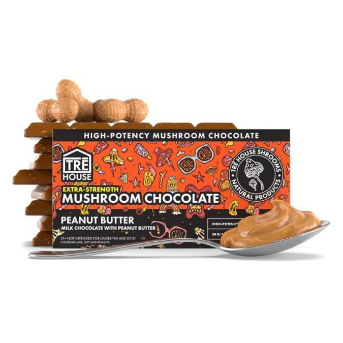 Picture of TRE HOUSE MUSHROOM CHOCOLATE 50GM 15CT/BAR - PEANUT BUTTER