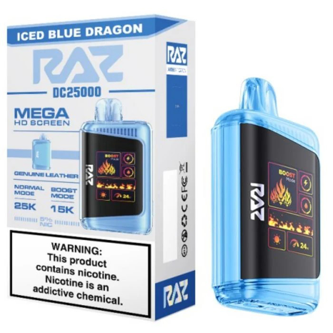 Picture of Raz Disposable 25 000Puffs 5ct/Box - Iced Blue Dragon