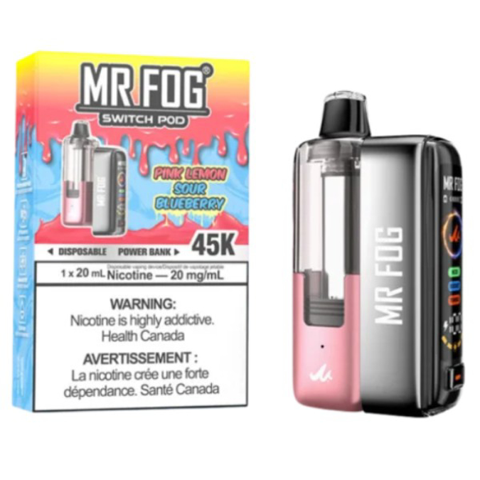 Picture of MR FOG DISPOSABLE KIT 45K PUFF 5CT/BOX - PINK LEMON SOUR BLUEBERRY