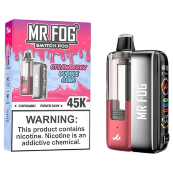 Picture of MR FOG DISPOSABLE KIT 45K PUFF 5CT/BOX - STRAWBERRY BUBBLE GANG
