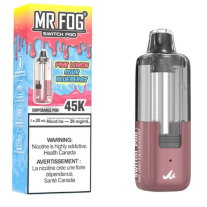 Picture of MR FOG DISPOSABLE POD 45K PUFF 5CT/BOX - PINK LEMON SOUR BLUEBERRY