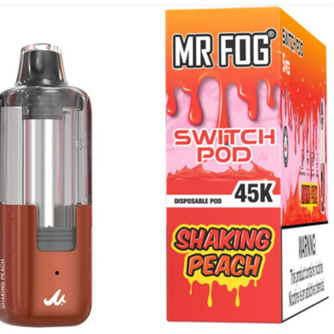 Picture of MR FOG DISPOSABLE POD 45K PUFF 5CT/BOX - SHAKING PEACH