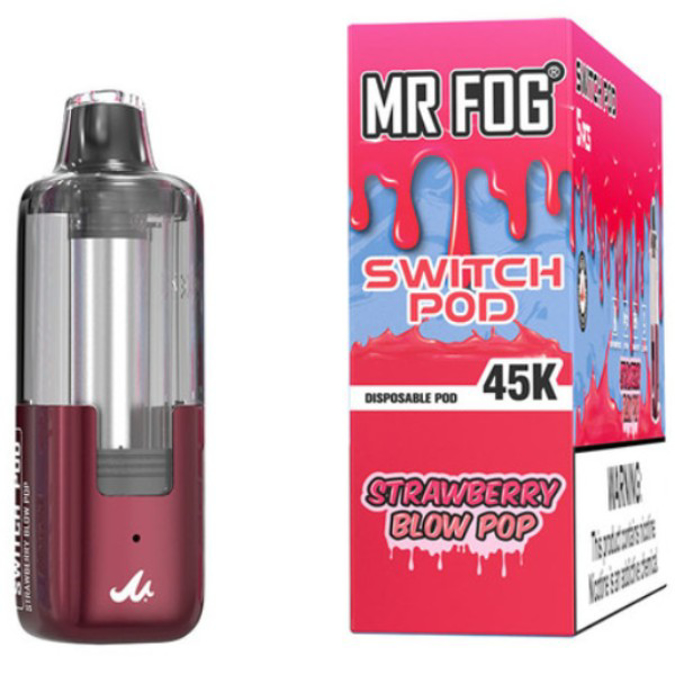 Picture of MR FOG DISPOSABLE POD 45K PUFF 5CT/BOX - STRAWBERRY BLOW POP