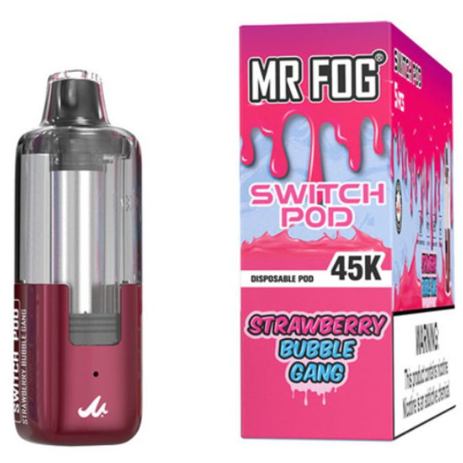 Picture of MR FOG DISPOSABLE POD 45K PUFF 5CT/BOX - STRAWBERRY BUBBLE GAING