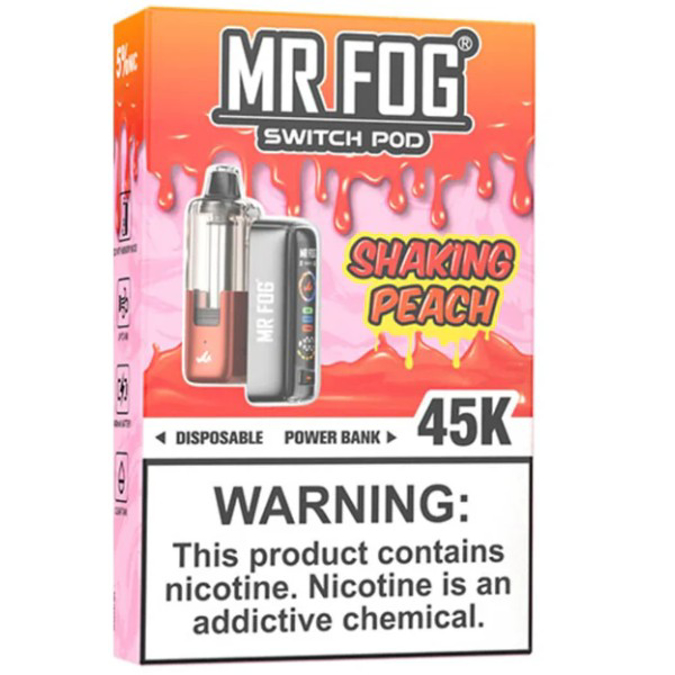 Picture of MR FOG DISPOSABLE KIT 45K PUFF 5CT/BOX - SHAKING PEACH