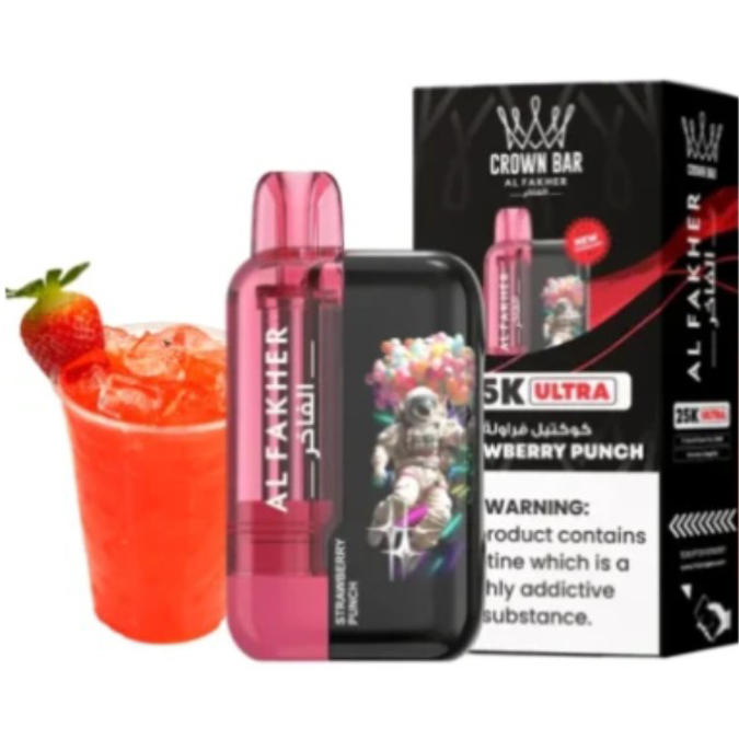 Picture of CROWN BAR ULTRA DISPOSABLE 25K PUFFS 5CT - STRAWBERRY PUNCH