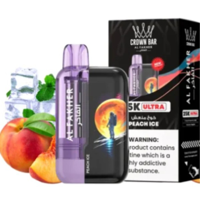 Picture of CROWN BAR ULTRA DISPOSABLE 25K PUFFS 5CT - PEACH ICE