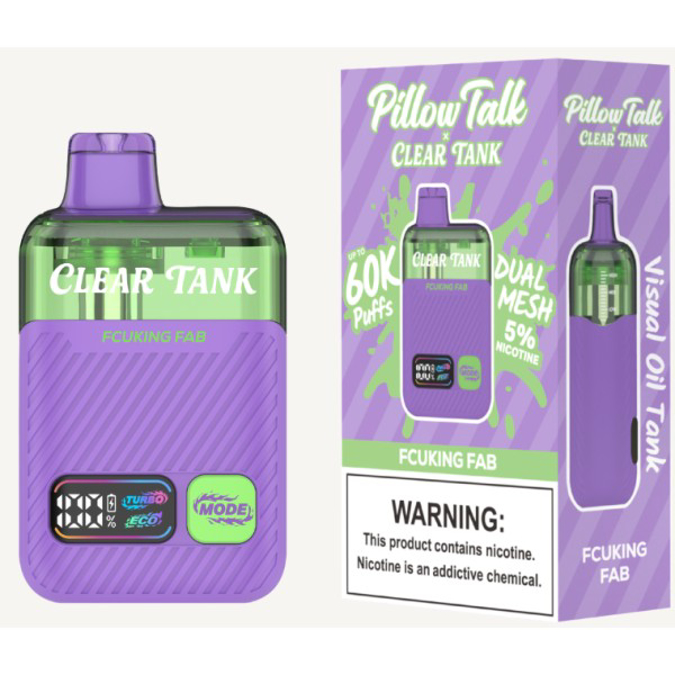 Picture of PILLOW TALK X CLEAR TANK DISPOSABLE 60K PUFF 5CT - FCUKING FAB