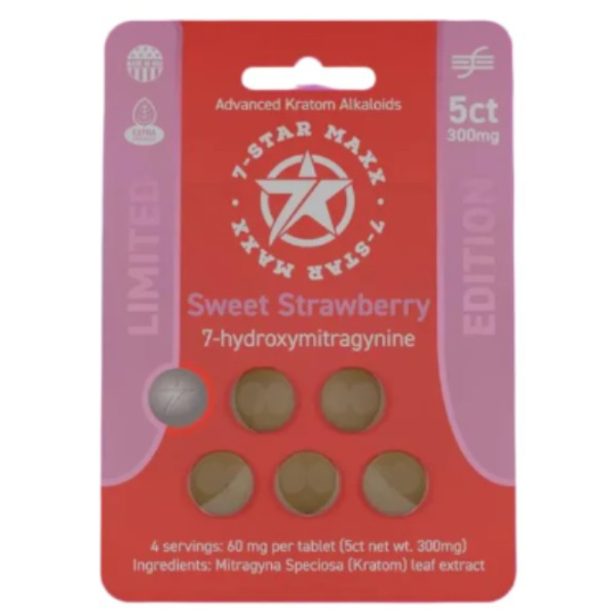 Picture of HYDROX - 7STAR MAXX TAB 60MG 5CT- SWEET STRAWBERRY