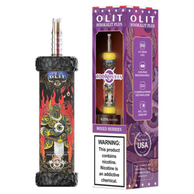 Picture of OLIT HOOKALIT PLUS DISPOSABLE 100K PUFF 5CT - MIXED BERRY