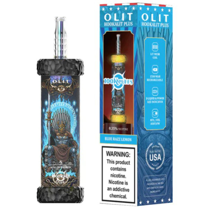 Picture of OLIT HOOKALIT PLUS DISPOSABLE 100K PUFF 5CT - BLUE RAZZ LEMON