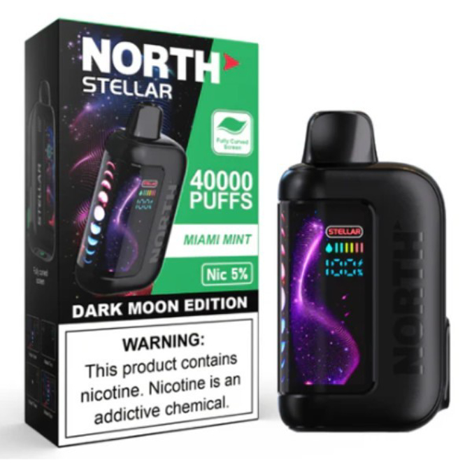 Picture of NORTH STELLAR DARK MOON EDITION DISPOSABLE 40K PUFF 5CT/BOX - MIAMI MINT