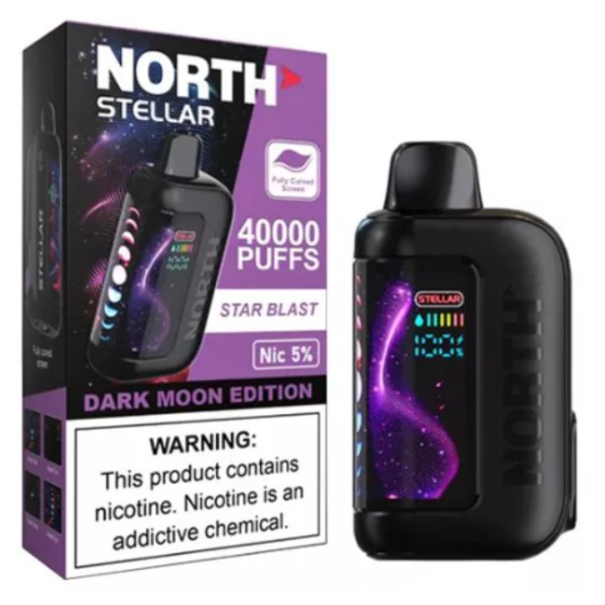 Picture of NORTH STELLAR DARK MOON EDITION DISPOSABLE 40K PUFF 5CT/BOX - STAR BLAST