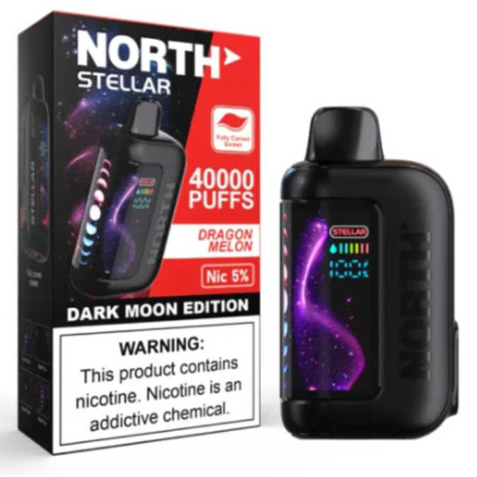 Picture of NORTH STELLAR DARK MOON EDITION DISPOSABLE 40K PUFF 5CT/BOX - DRAGON MELON