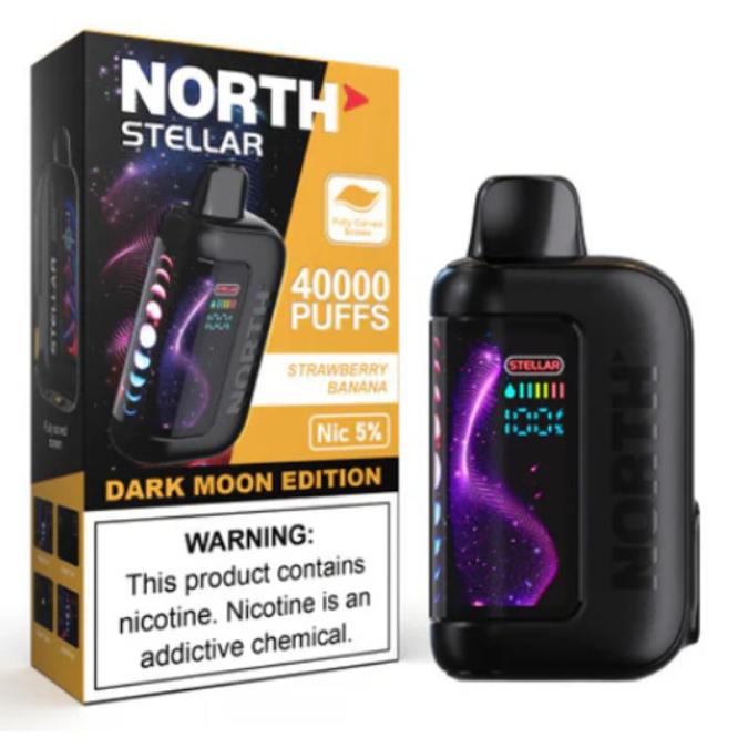 Picture of NORTH STELLAR DARK MOON EDITION DISPOSABLE 40K PUFF 5CT/BOX - STRAWBERRY BANANA
