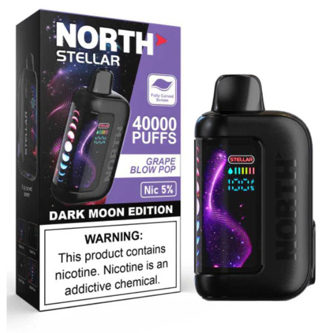 Picture of NORTH STELLAR DARK MOON EDITION DISPOSABLE 40K PUFF 5CT/BOX - GRAPE BLOW POP
