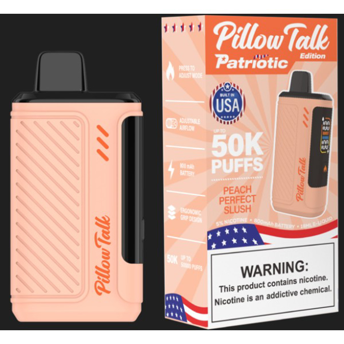 Picture of PILLOW TALK X PATRIOTIC EDITION DISPOSABLE 50K PUFF 5CT - PEACH PERFECT SLUSH