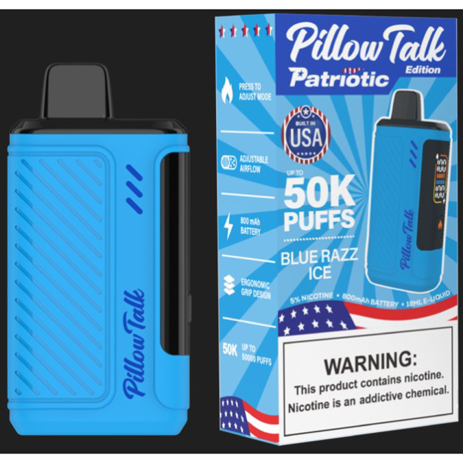 Picture of PILLOW TALK X PATRIOTIC EDITION DISPOSABLE 50K PUFF 5CT - BLUE RAZZ ICE
