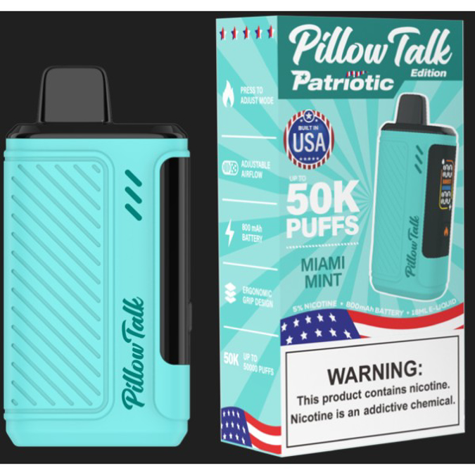 Picture of PILLOW TALK X PATRIOTIC EDITION DISPOSABLE 50K PUFF 5CT - MIAMI MINT