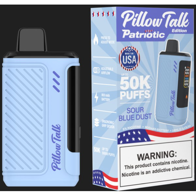 Picture of PILLOW TALK X PATRIOTIC EDITION DISPOSABLE 50K PUFF 5CT - SOUR BLUE DUST