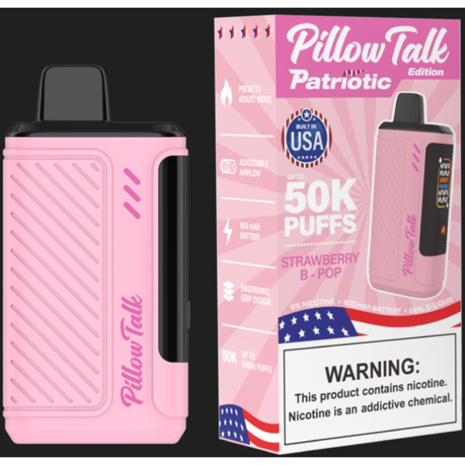 Picture of PILLOW TALK X PATRIOTIC EDITION DISPOSABLE 50K PUFF 5CT - STRAWBERRY B POP