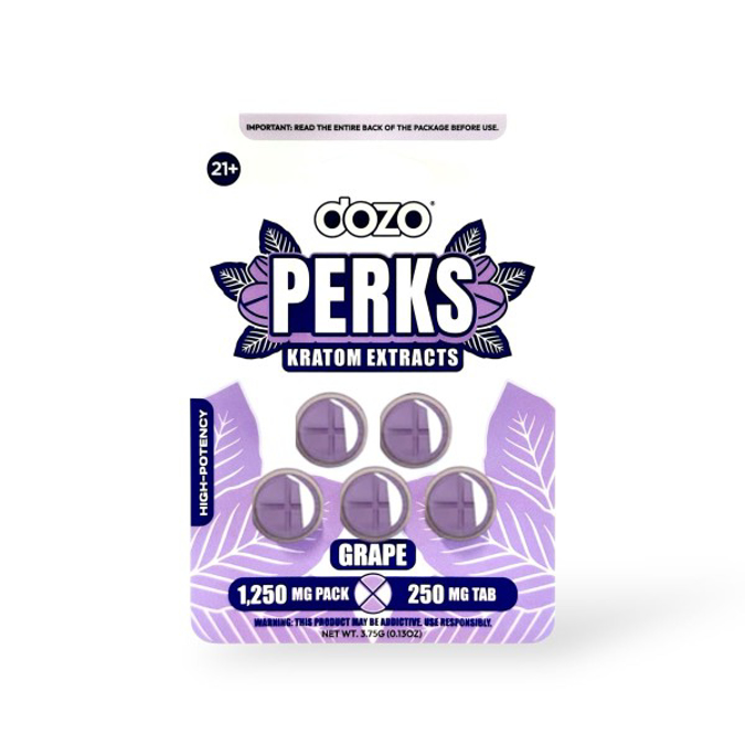 Picture of DOZO PERK KRATOM TAN 250MG 5CT - GRAPE