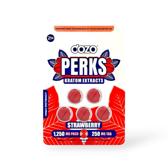 Picture of DOZO PERK KRATOM TAN 250MG 5CT - STRAWBERRY