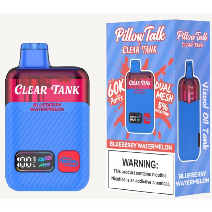 Picture of PILLOW TALK X CLEAR TANK DISPOSABLE 60K PUFF 5CT - BLUEBERRY WATERMELON