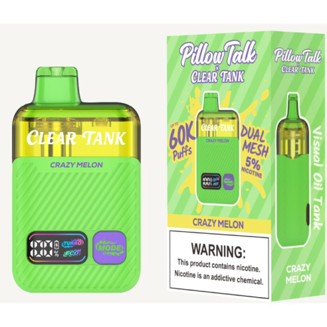 Picture of PILLOW TALK X CLEAR TANK DISPOSABLE 60K PUFF 5CT - CRAZY MELON