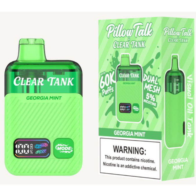 Picture of PILLOW TALK X CLEAR TANK DISPOSABLE 60K PUFF 5CT - GEORGIA MINT