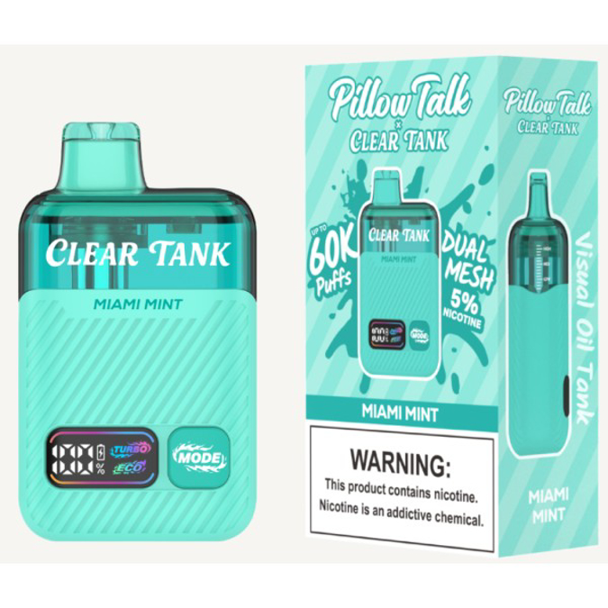 Picture of PILLOW TALK X CLEAR TANK DISPOSABLE 60K PUFF 5CT - MIAMI MINT