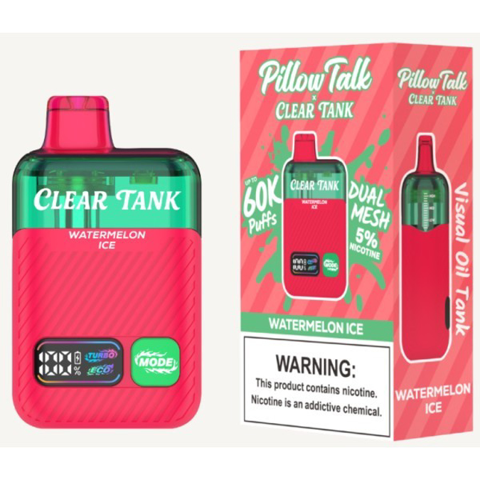 Picture of PILLOW TALK X CLEAR TANK DISPOSABLE 60K PUFF 5CT - WATERMELON ICE